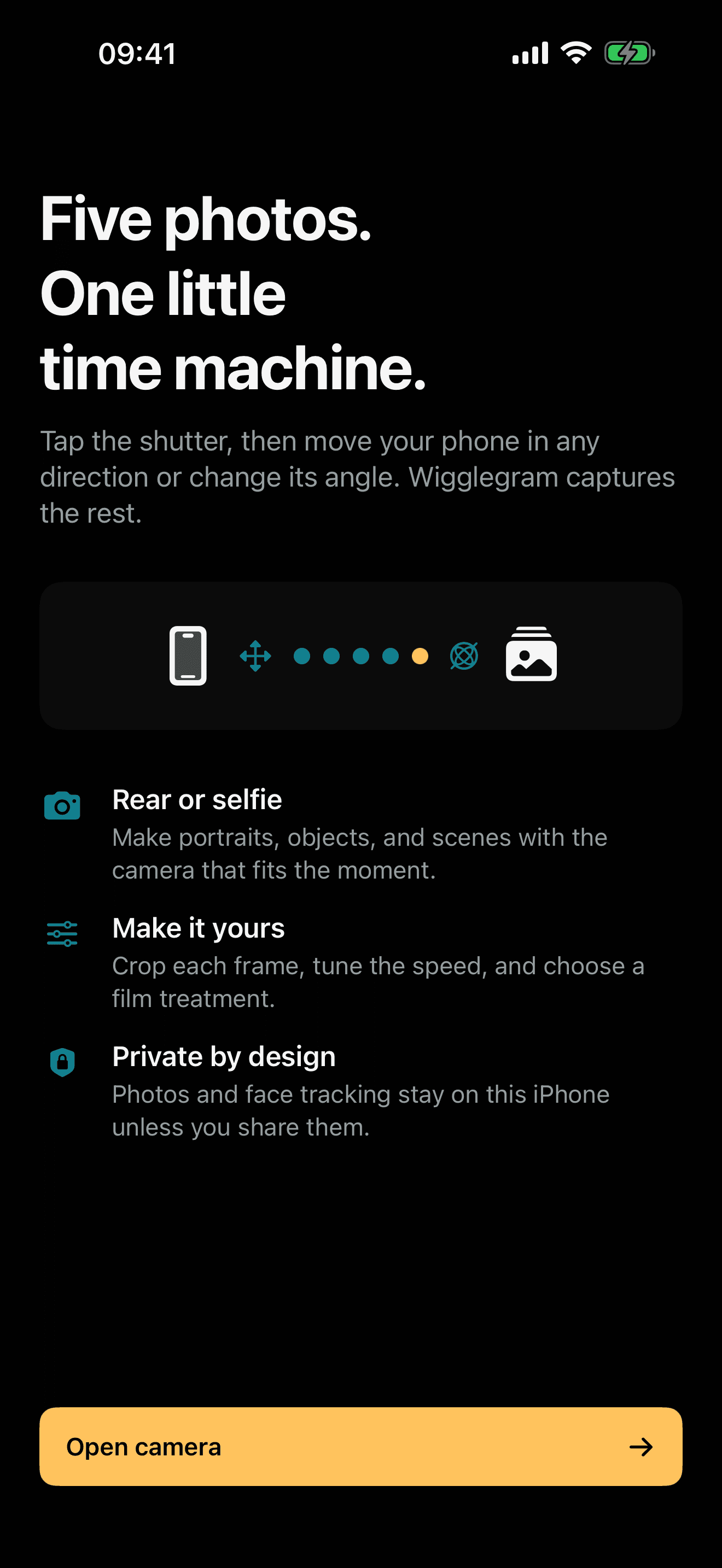 Wigglegram introduction explaining five-view capture